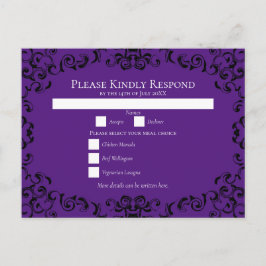 紫と黒の渦巻きゴシッ結婚クス シーズンポストカード