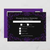 紫と黒の渦巻きゴシッ結婚クス シーズンポストカード (正面/裏面)