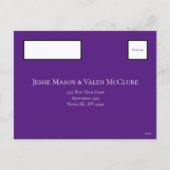 紫と黒の渦巻きゴシッ結婚クス シーズンポストカード (裏面)