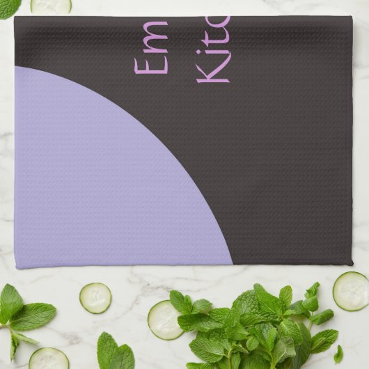 紫と黒の渦巻き キッチンタオル (折り畳み)