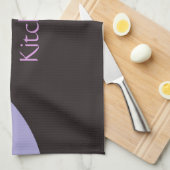 紫と黒の渦巻き キッチンタオル (四つ折り)