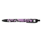 紫と黒の熱のシームレスパターン 黒ボールペン (ボトム)
