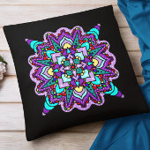 紫と黒の神秘的なマンダカラフルラ クッション