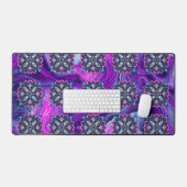 紫と黒の神秘的なマンダカラフルラ デスクマット (キーボード&マウス)
