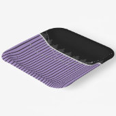 紫と黒の紙ストライププレート ペーパープレート (傾斜あり)