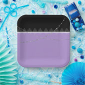 紫と黒の紙プレート ペーパープレート (パーティー)