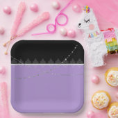 紫と黒の紙プレート ペーパープレート (パーティー)