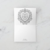 紫と黒の結婚ゴシックハート サンキューカード (内部)