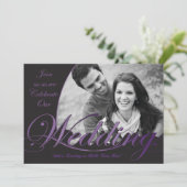 紫と黒の結婚式招待状 招待状 (スタンド正面)