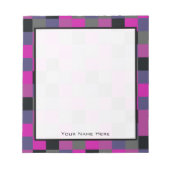 紫と黒の色のブロックのメモパーソナライズされた帳 ノートパッド (正面)