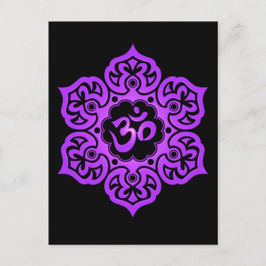 紫と黒の蓮の花 ポストカード (正面)