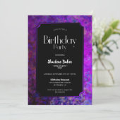 紫と黒の誕生日パーティー 招待状 (スタンド正面)