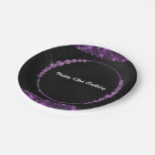 紫と黒の誕生日紙プレート ペーパープレート (アングル)