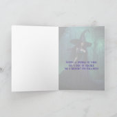 紫と黒の邪悪なハロウィーンの魔女 カード (内部)