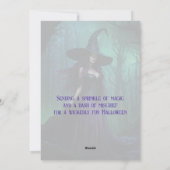 紫と黒の邪悪なハロウィーンの魔女 シーズンカード (裏面)