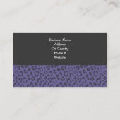 紫と黒の野生ヒョウ柄 名刺 (裏面)