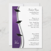 紫と黒の音楽の卒業招待状 招待状 (裏面)