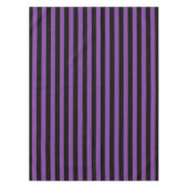 紫と黒の魔女ストライプハロウィンパターン（の模様が）ある テーブルクロス (正面)