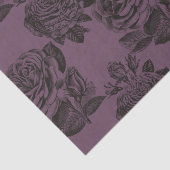 紫と黒ゴシックのバラパターンのハロウィン 薄葉紙 (詳細)