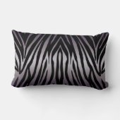 紫と黒ゼブラストライプの装飾用クッション ランバークッション (裏面)
