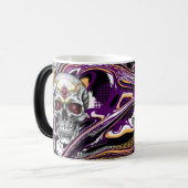 紫と黒砂糖スカルハロウィーン モーフィングマグカップ (正面左)