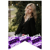 紫と黒16写真卒業のバぶら下がったナー バンティングフラッグ (第2の旗)