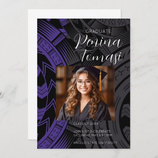 紫と黒 招待状 (正面/裏面)