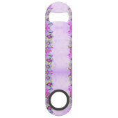 紫にかわいい花と蝶 スピード栓抜き (裏面)