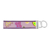 紫にかわいい花 リストバンドキーホルダー (鍵右)