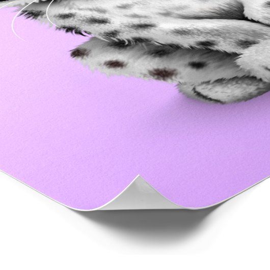 紫にメガネをかけたかわいいユキヒョウの仔 ポスター (角)