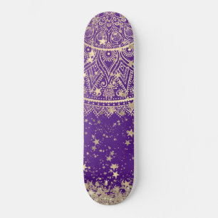 紫に星をつけた金ゴールドを魅了 スケートボード