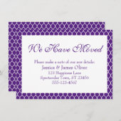 紫に白い名門私立校風の染みを移した エンクロージャーカード (正面/裏面)