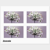 紫に白ニンニクの花 長方形シール (シート)