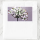 紫に白ニンニクの花 長方形シール (バッグ)