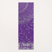 紫に銀色の星を持つ魅惑の曼荼羅 ヨガマット (正面)