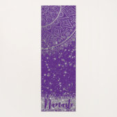 紫に銀色の星を持つ魅惑の曼荼羅 ヨガマット (裏面)