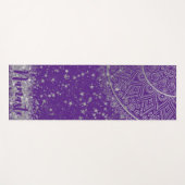 紫に銀色の星を持つ魅惑の曼荼羅 ヨガマット (正面(横))
