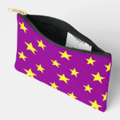 紫に黄色い星 アクセサリーポーチ (見開き)