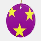 紫に黄色い星 セラミックオーナメント (左)