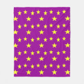紫に黄色い星 フリースブランケット (正面)