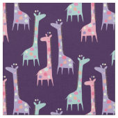 紫に3つの斑点キリン模様 ファブリック (クローズアップ)