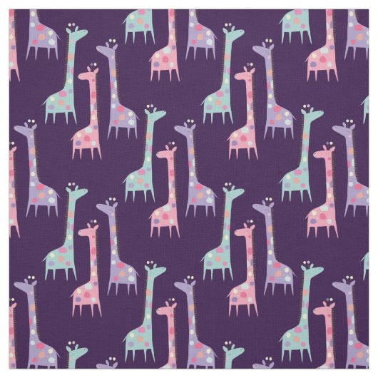 紫に3つの斑点キリン模様 ファブリック (見本)