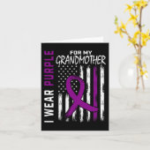 紫のおばあちゃん膵臓がん認識 カード (黄色い花)