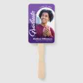 紫のおめでとうグラード2写真アーチスクリプはっきりしたト ハンドファン (裏面)