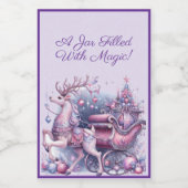 紫のお洒落クリスマス・トナカイ フードラベル (シングルラベル)