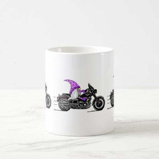 紫のお洒落格言がオートバイに乗る コーヒーマグカップ (中央)