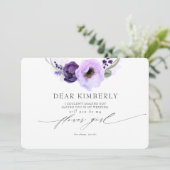 紫のお花と一緒に フラワーガールになってくれる？ 招待状 (スタンド正面)