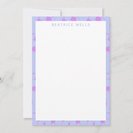 紫のかわいいサッカーボールパターパーソナライズされたン (正面)