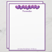 紫のかわいらしハートのロマンチックな行パーソナライズされた (正面/裏面)