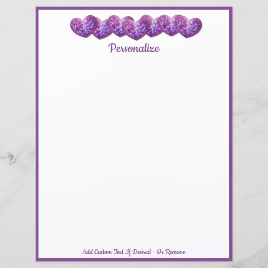 紫のかわいらしハートのロマンチックな行パーソナライズされた (正面)